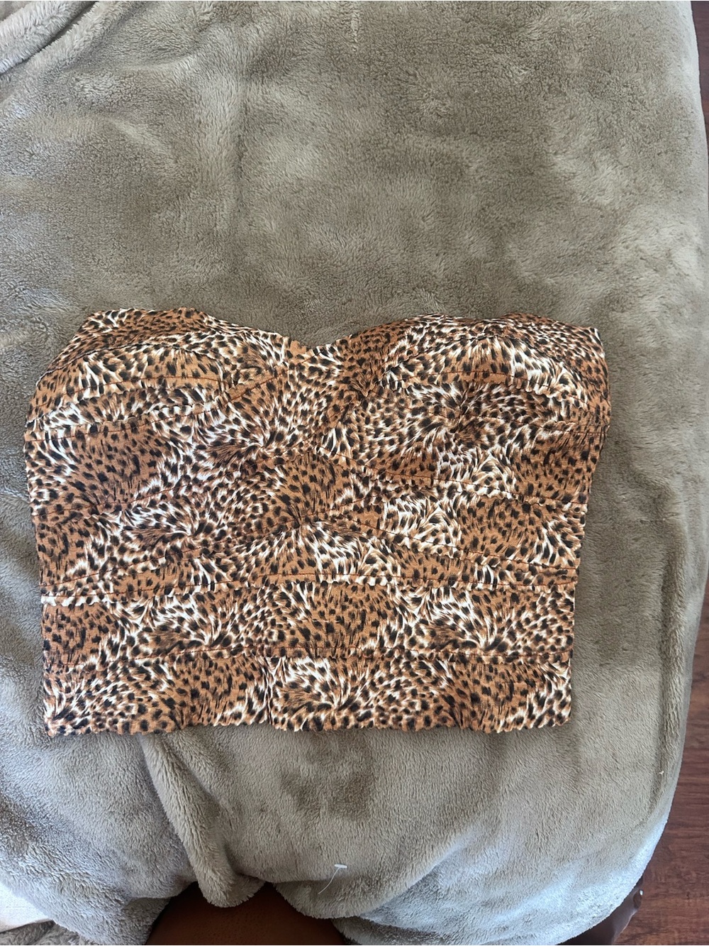 Animal print corset tube strapless top